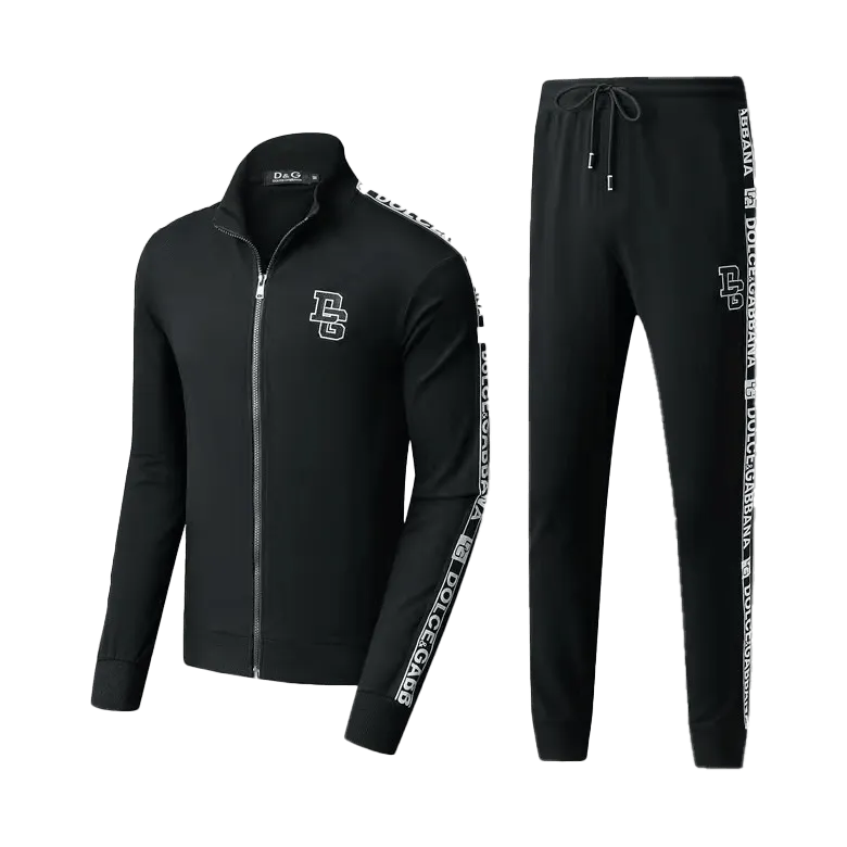 DG Men's Cotton Tracksuit Embroidered Hand Logo - Black