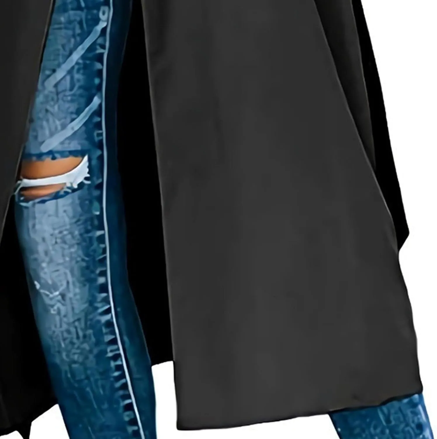 DGHM-JLMY Women's Solid Color Long Trench Coat Double Breasted Lapel Slim Overcoat Lightweight Fashion Windbreaker with Belt