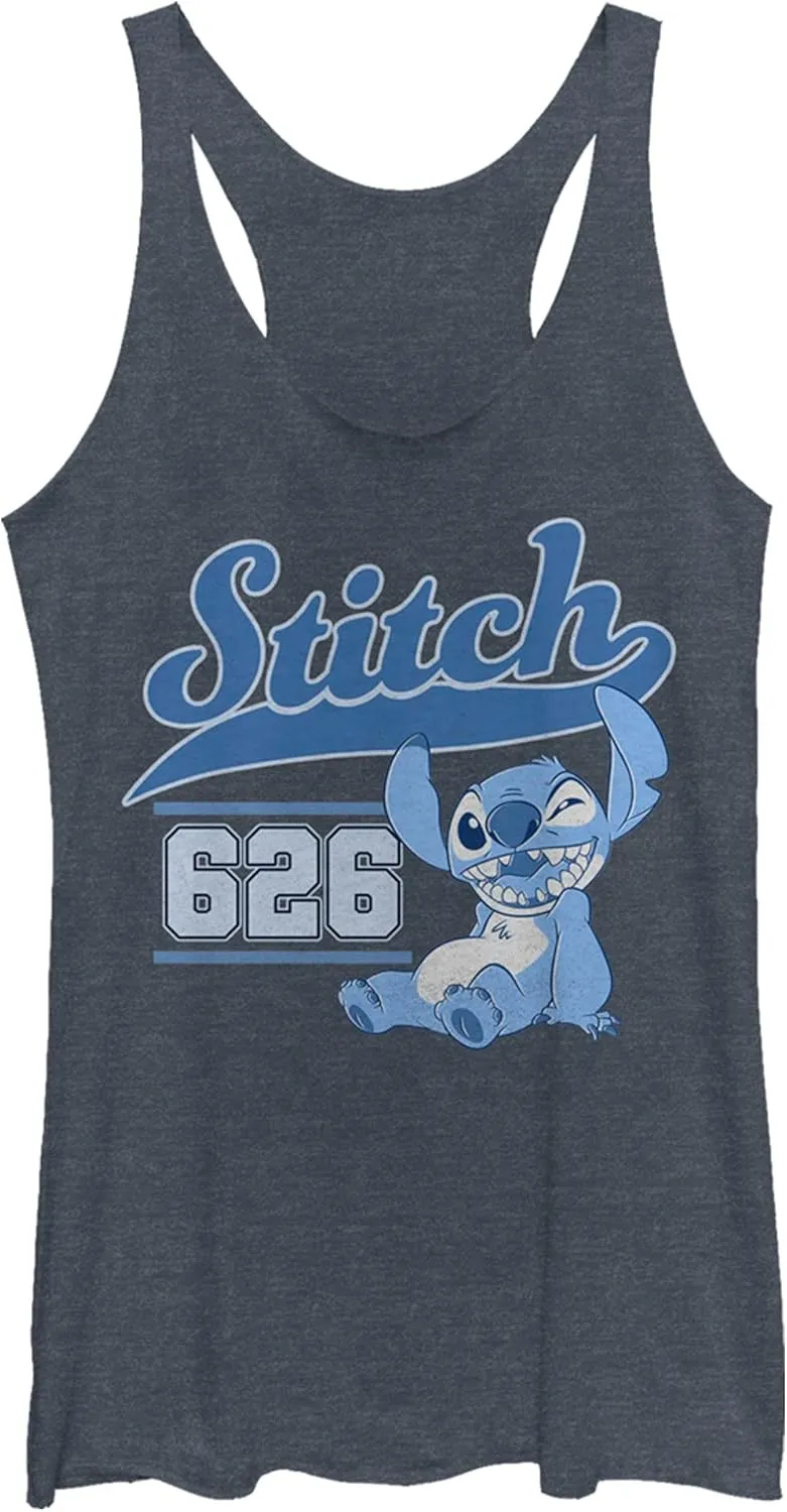 Disney Women's Lilo Stitch Collegiate Tri-Blend Racerback Layering Tank