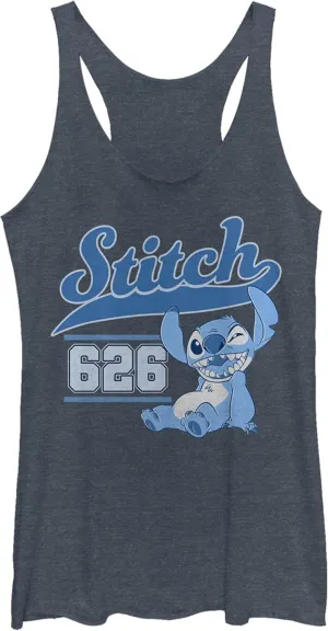 Disney Women's Lilo Stitch Collegiate Tri-Blend Racerback Layering Tank
