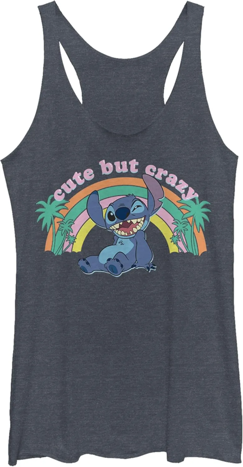 Disney Women's Lilo Stitch Selfie Tri-Blend Racerback Layering Tank