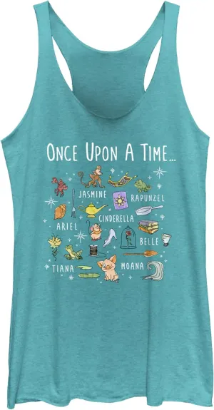 Disney Women's Princess Once Upon a Time Tri-Blend Racerback Layering Tank