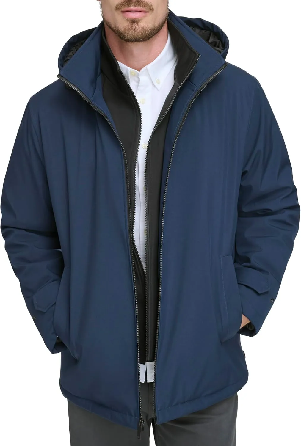 Dockers Men's Dwight Soft Shell Bib Jacket