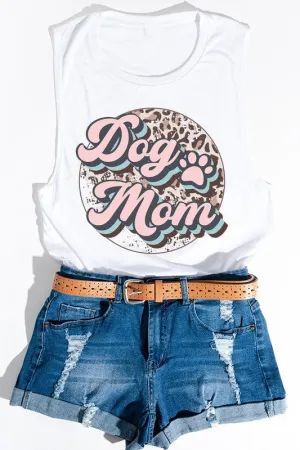 Dog Mama Leopard Circle Tank Top