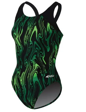 DOLFIN Female Aero Print HP Back One Piece Swimsuit