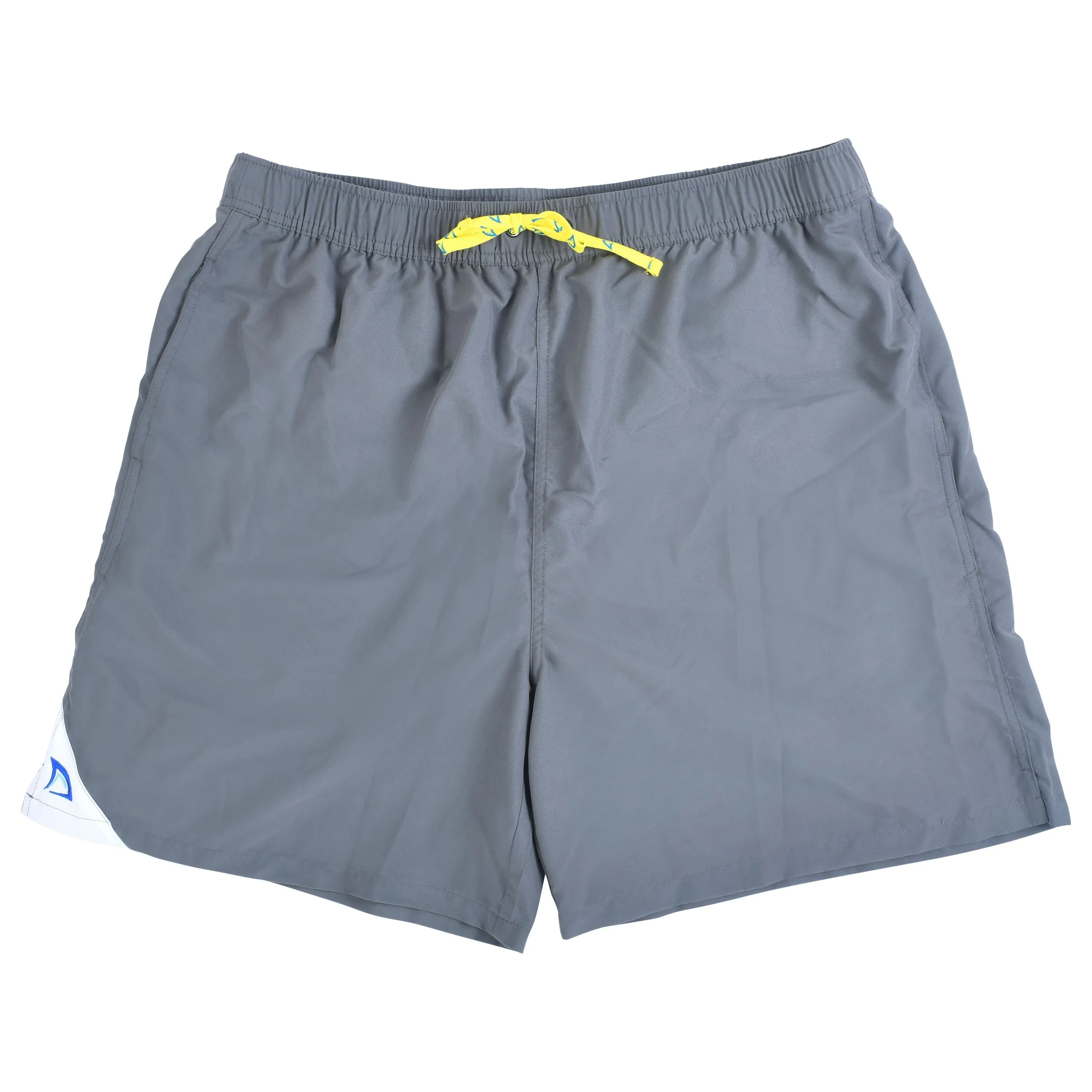 DryFins Men's Swim Trunks with Compression Liner in Smoke Gray