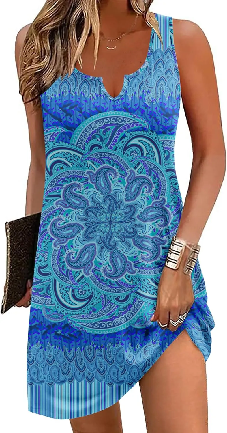 Ekouaer Women's Tank Nightgown V Neck Sleepshirts Soft Sleeveless Chemise Nightdress S-XXL