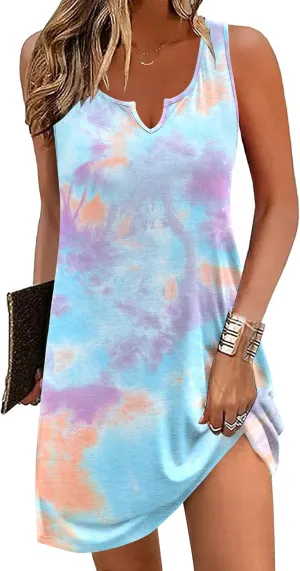 Ekouaer Women's Tank Nightgown V Neck Sleepshirts Soft Sleeveless Chemise Nightdress S-XXL