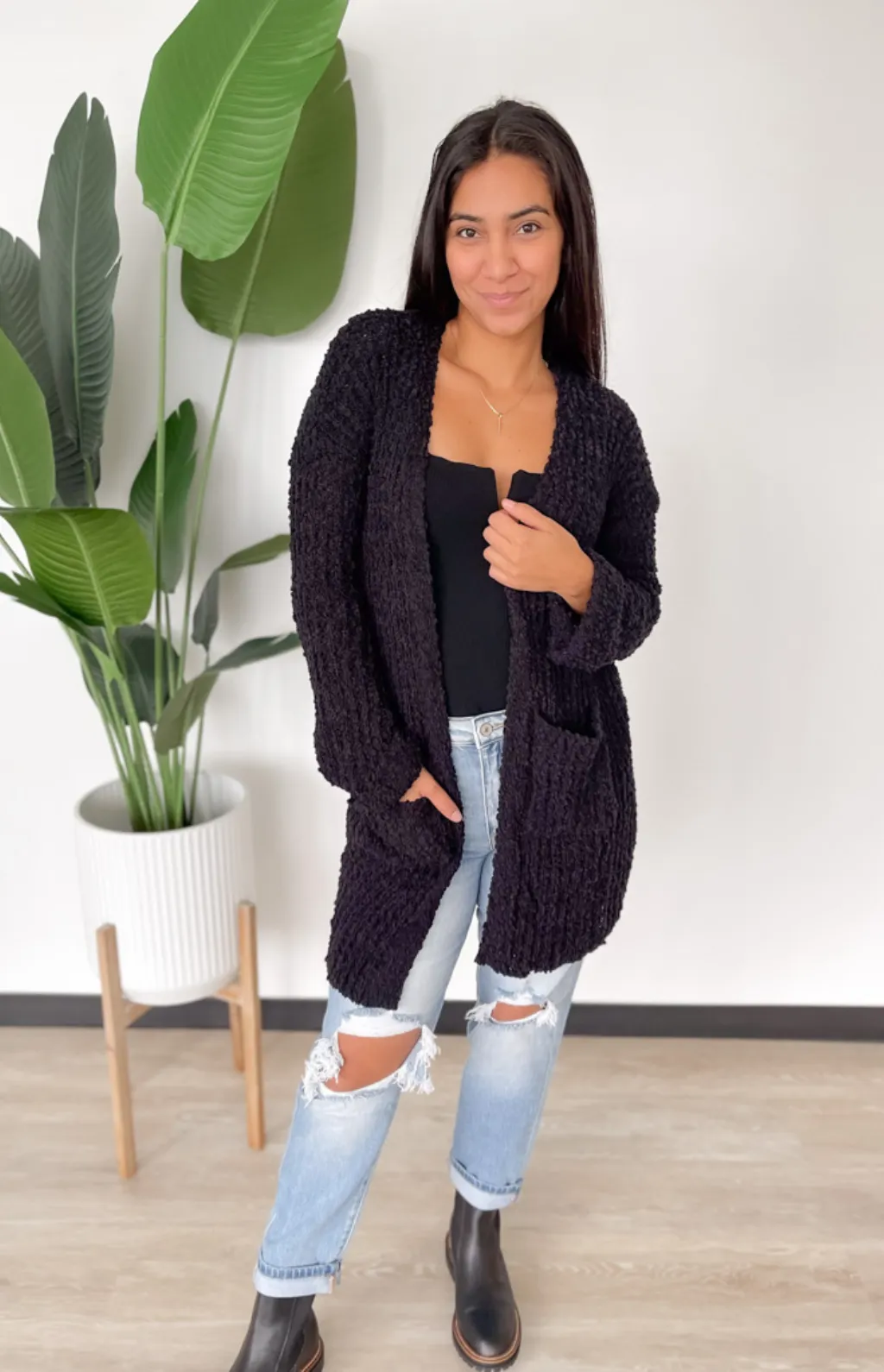 Emily Popcorn Black Cardigan