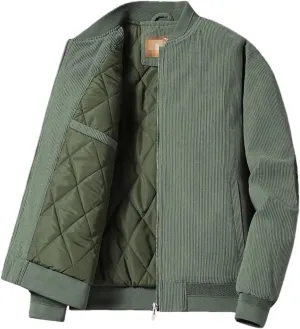 ERFMFKL MenS Cotton Jacket Winter Padded Jacket Male Fleece Lamb Wool Coat Corduroy Velour Casual Top