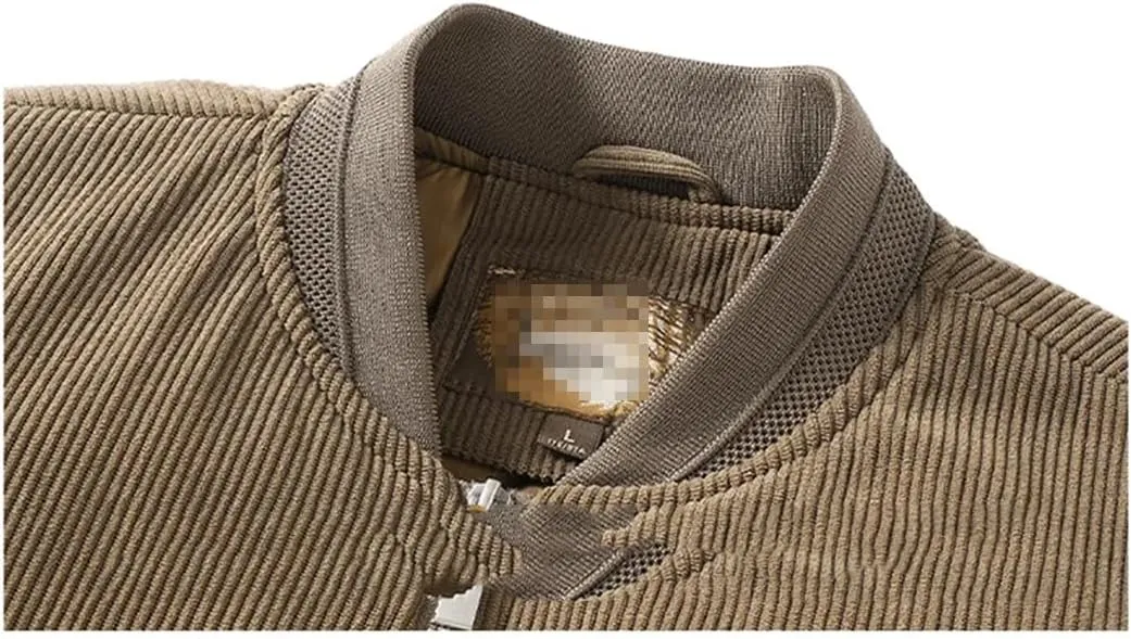 ERFMFKL MenS Cotton Jacket Winter Padded Jacket Male Fleece Lamb Wool Coat Corduroy Velour Casual Top