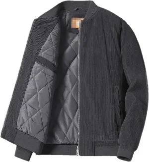 ERFMFKL MenS Cotton Jacket Winter Padded Jacket Male Fleece Lamb Wool Coat Corduroy Velour Casual Top