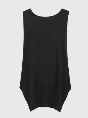 Essential Angled Hem Tank, Black