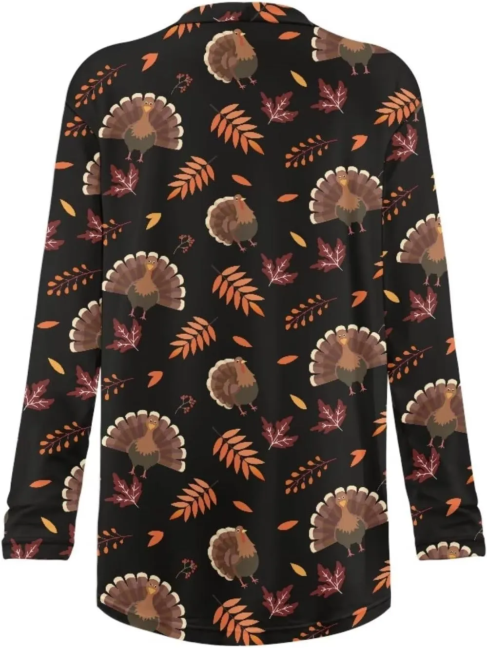 Fall Maple Leaf Cardigan Sweaters for Women Long Sleeve Cardigan Soft Drape Open Front Dusters V-Neck Jackets Dressy