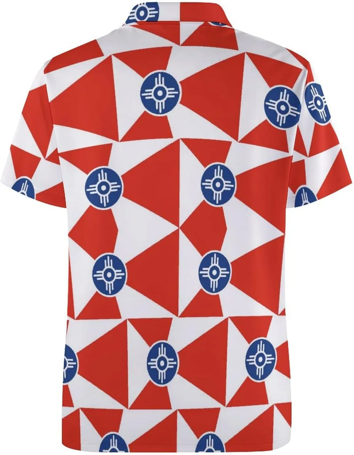 Flag of Wichita Kansas Slim Fit Men's Short Sleeve Polo Shirts Quick-Dry Breathable Golf T-Shirt Tops