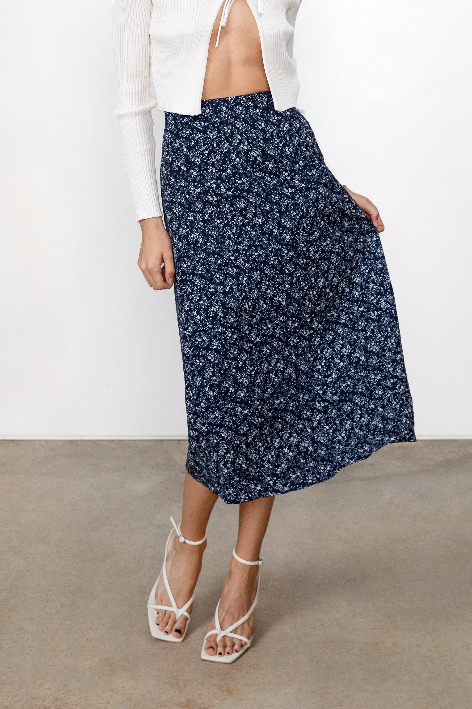 FLORAL MIDI SKIRT