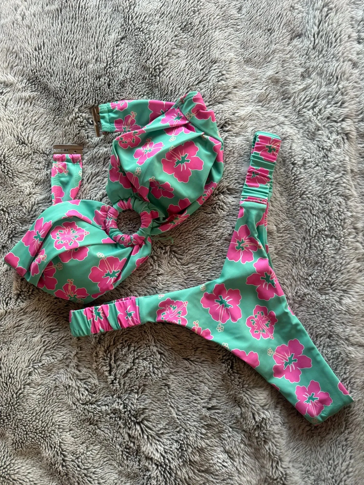 Floral Print Bandeau Bikini Set