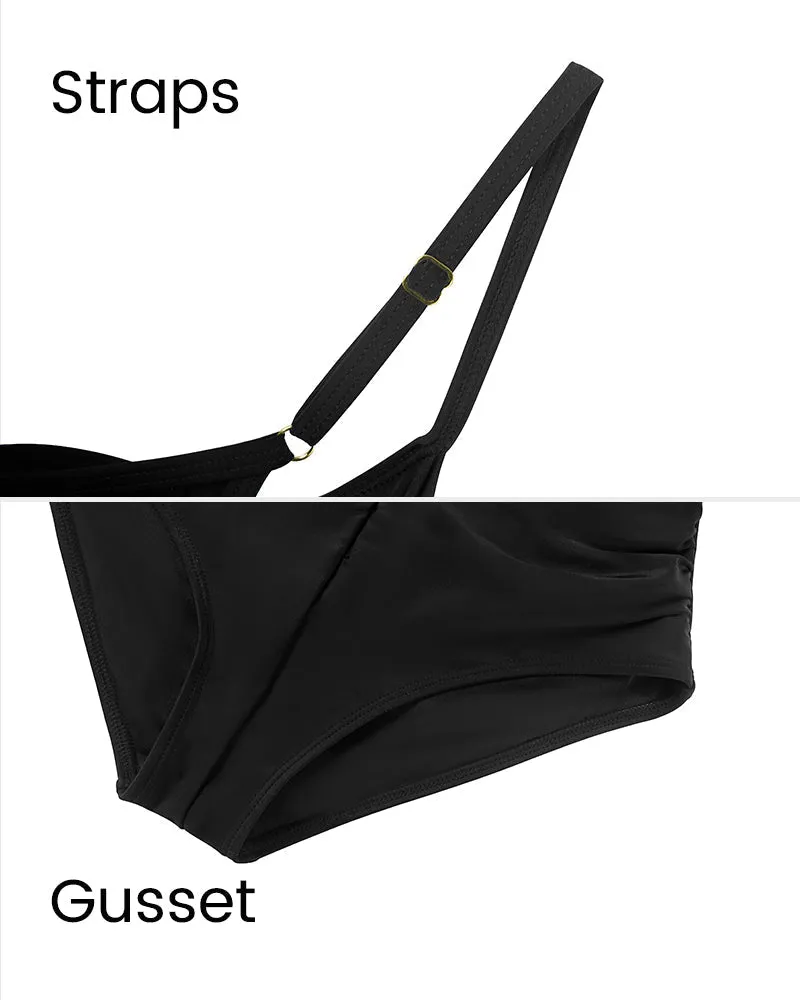 Front Tie Shaping Swimsuit with Built-In Shapewear