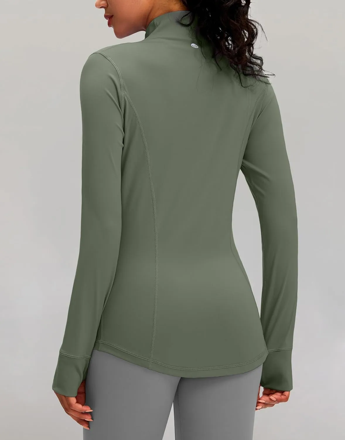 G Gradual Women's Zip Up Workout Jackets with Pockets Slim Fit Cottony Soft Jacket for Running Athletic Yoga