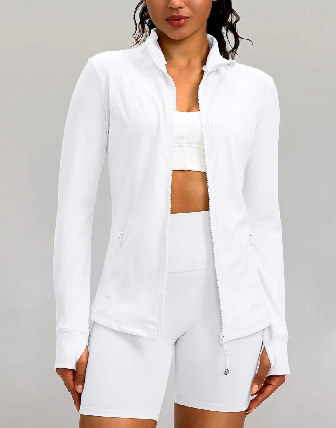 G Gradual Women's Zip Up Workout Jackets with Pockets Slim Fit Cottony Soft Jacket for Running Athletic Yoga