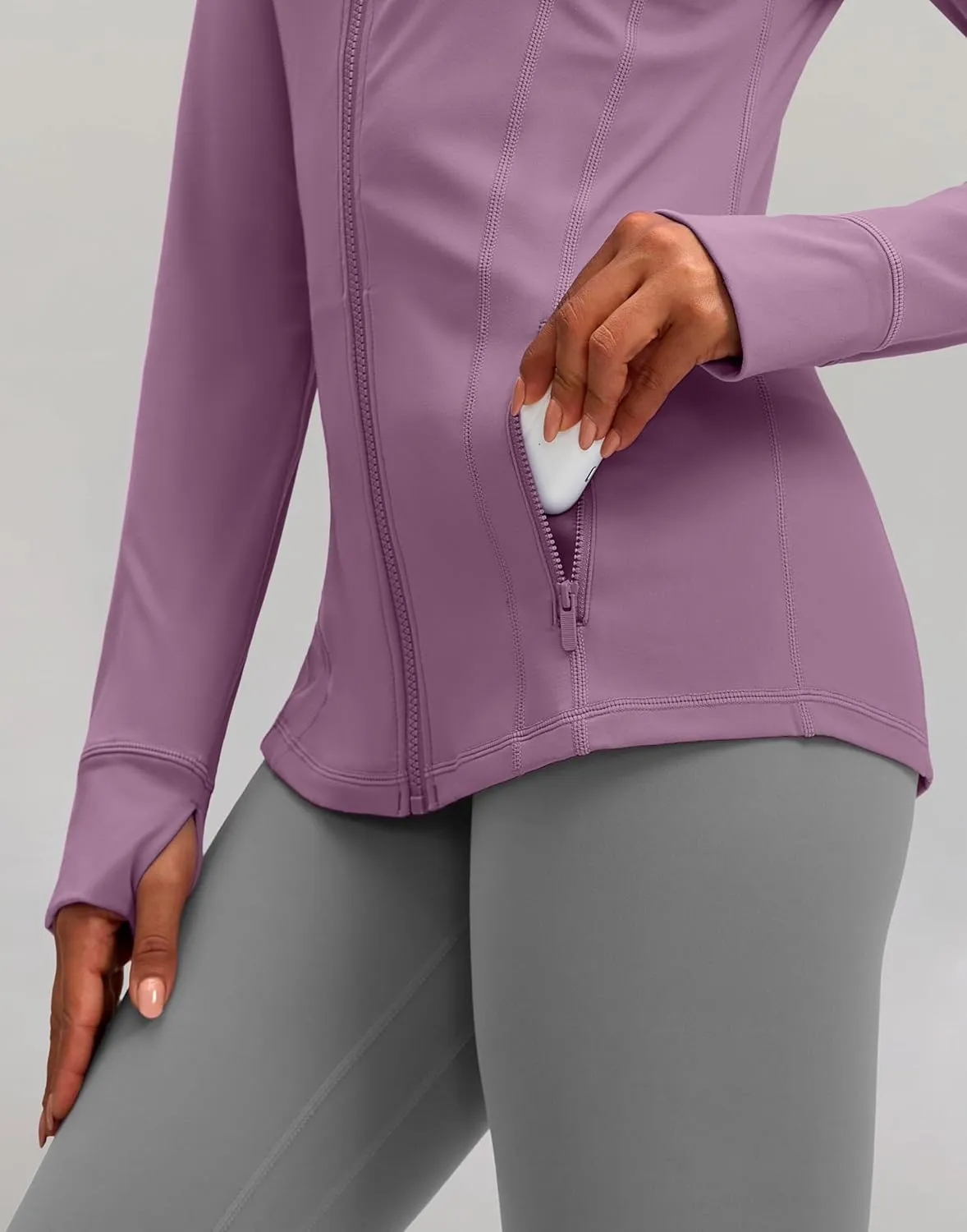 G Gradual Women's Zip Up Workout Jackets with Pockets Slim Fit Cottony Soft Jacket for Running Athletic Yoga