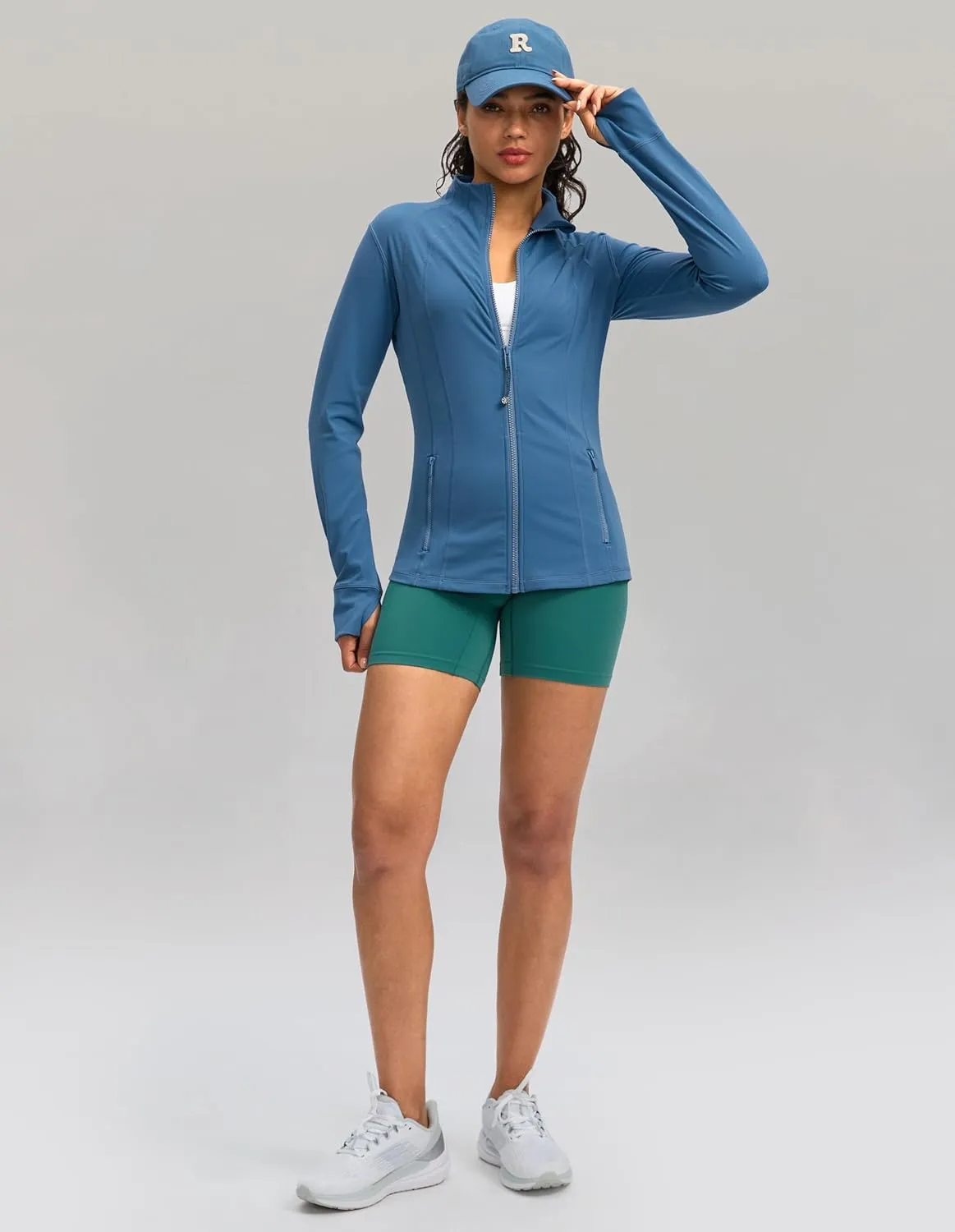 G Gradual Women's Zip Up Workout Jackets with Pockets Slim Fit Cottony Soft Jacket for Running Athletic Yoga