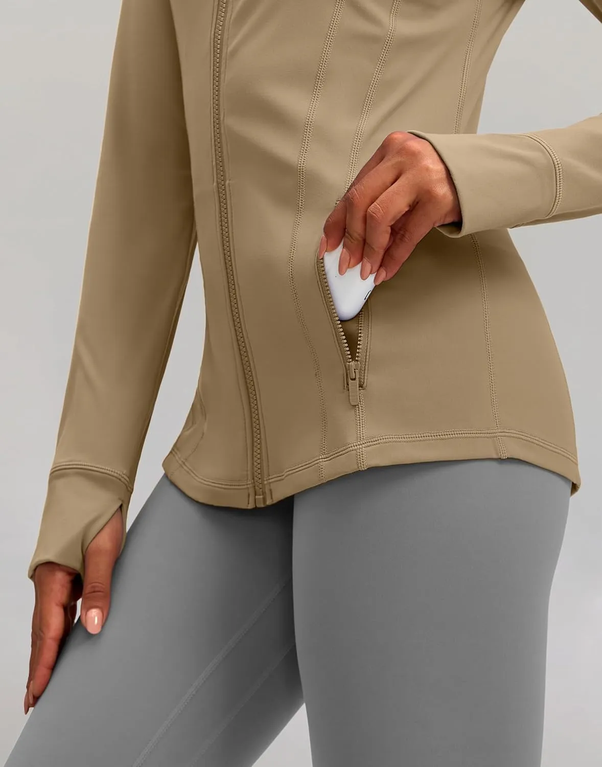 G Gradual Women's Zip Up Workout Jackets with Pockets Slim Fit Cottony Soft Jacket for Running Athletic Yoga