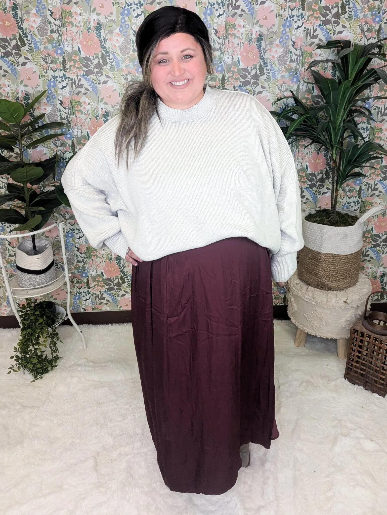 Gia Flirty Midi Skirt w/Pockets   Side Slit (7 colors)