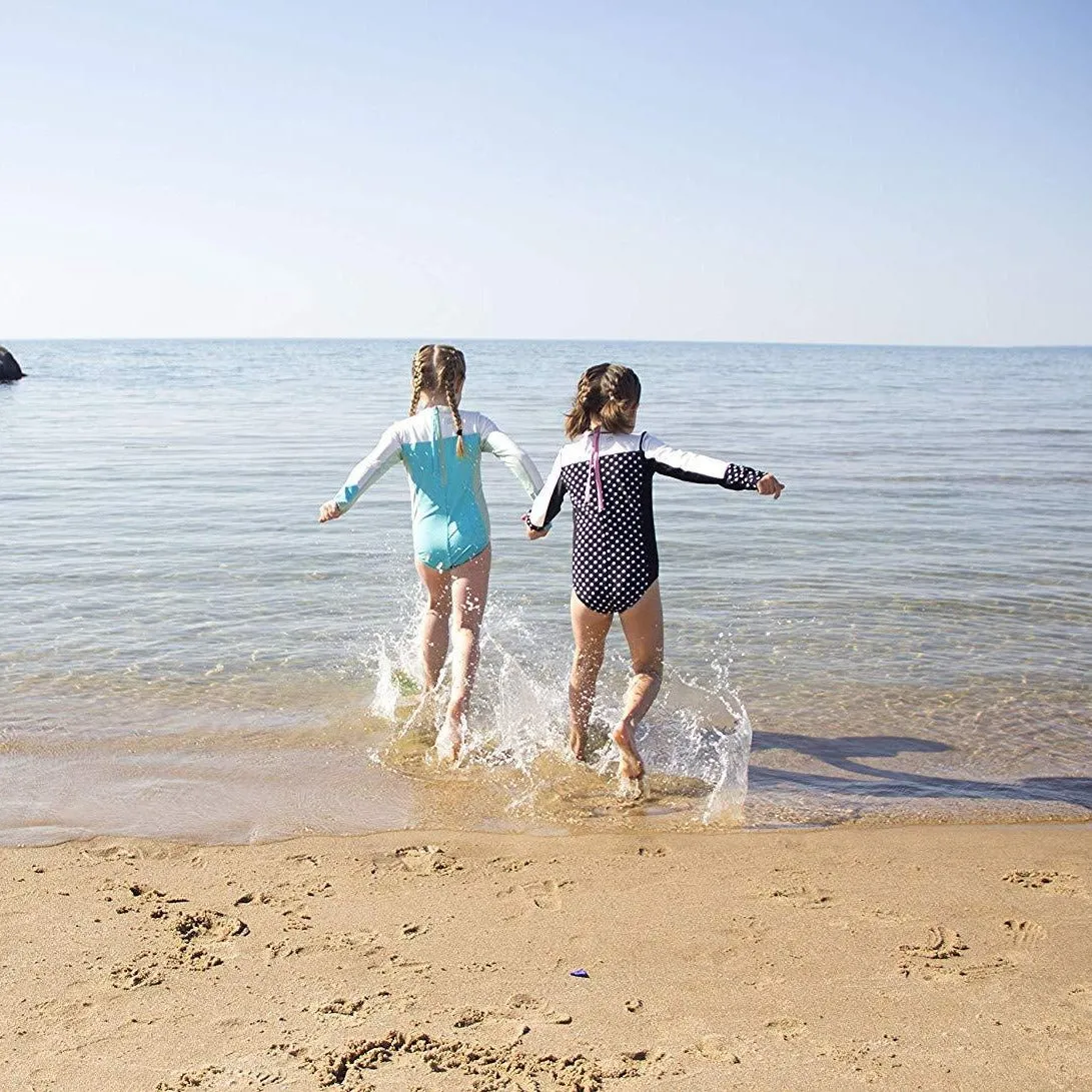 Girls Long Sleeve Surf Suit (One Piece Bodysuit) | "Aqua"