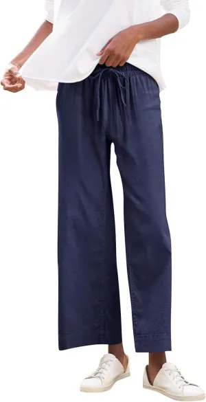 GOFULY Linen Pants for Women Casual Wide Straight Leg High Rise Casual Palazzo Pants 2025 Summer Solid Trousers with Pockets