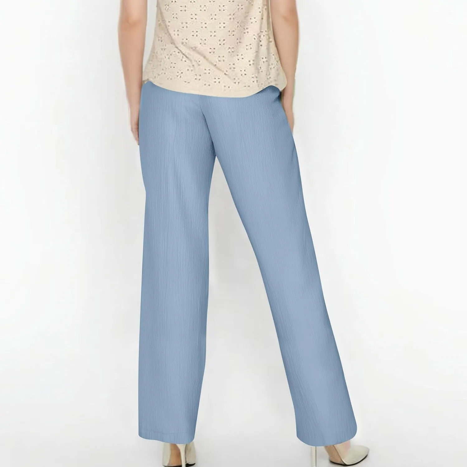 GOFULY Wide Leg Pants for Women Linen Beach Western Summer Drawstring Elastic Waist Pants High Waist Pockets Solid Outfits