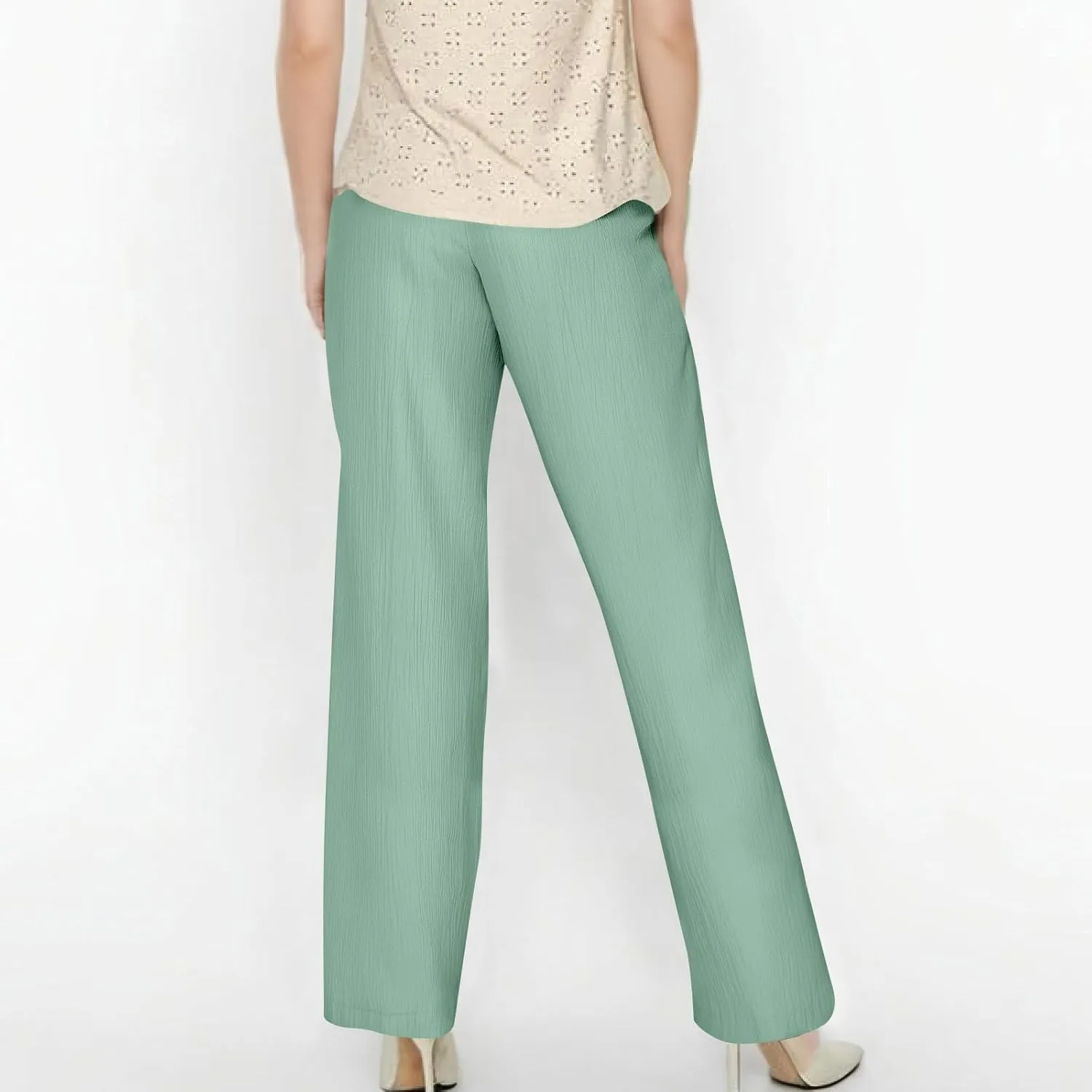 GOFULY Wide Leg Pants for Women Linen Beach Western Summer Drawstring Elastic Waist Pants High Waist Pockets Solid Outfits