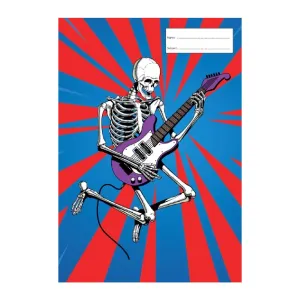 Got It Covered Book Cover A4 - Rock And Roll Skeleton