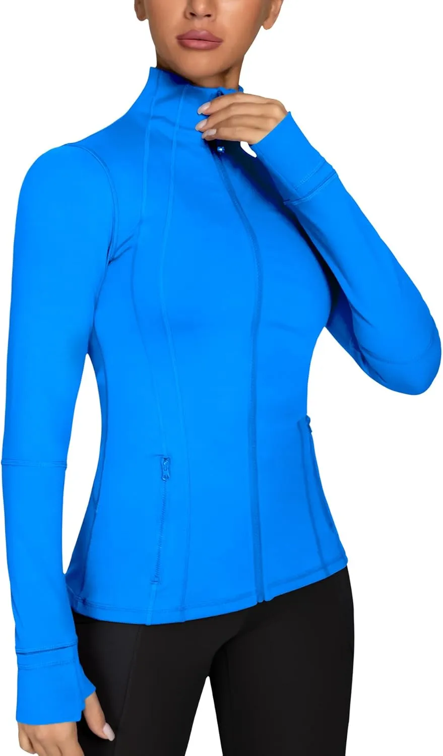 GYM RAINBOW Women's Lightweight Running Jackets Cottony-Soft 4-Way Stretch Zip up Slim Fit Workout Yoga Athletic Jacket
