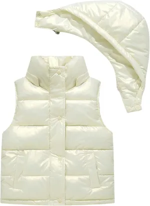 Happy Cherry Boys Girls Down Vest Lightweight Winter Sleeveless Puffer Jacket Water Resistant Wash Free Outerwear Gilet