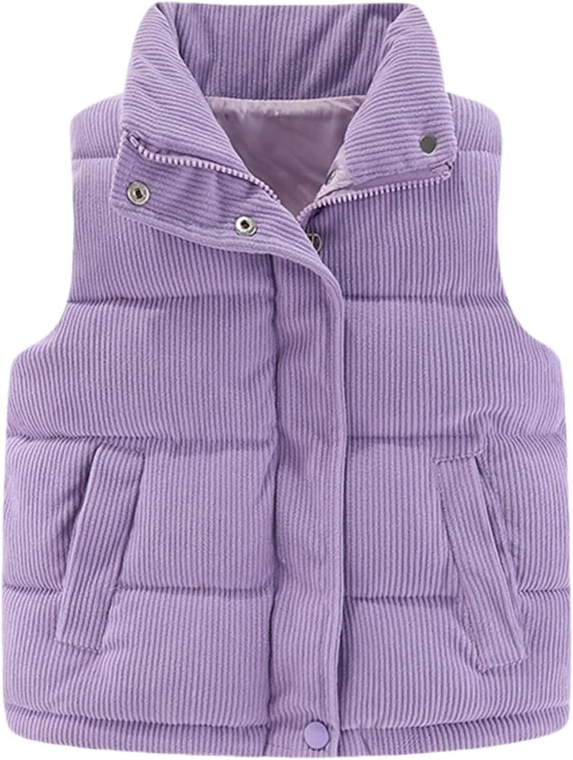 Happy Cherry Girls Corduroy Down Vest Kids Winter Warm Quilted Jacket Toddlers Sleeveless Coat Outerwear 1-8 Years