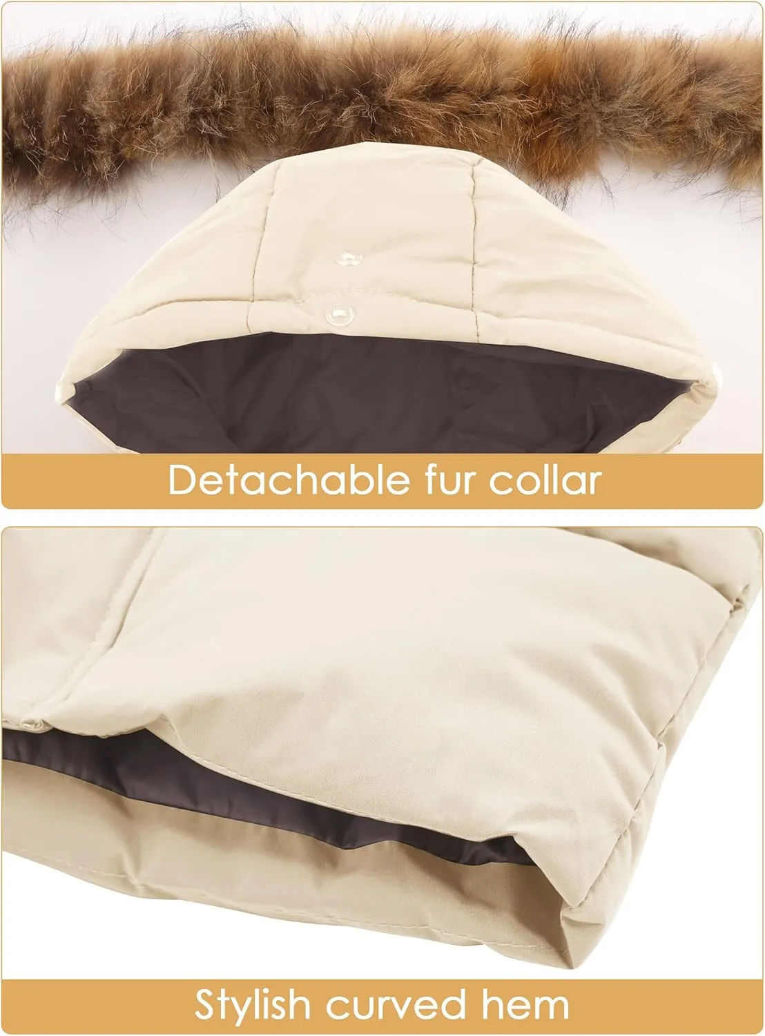 Happy Cherry Kids Boys Girls Fur Hooded Coat Zip Up Winter Warm Long Down Jacket Windproof Snowsuit Outerwear