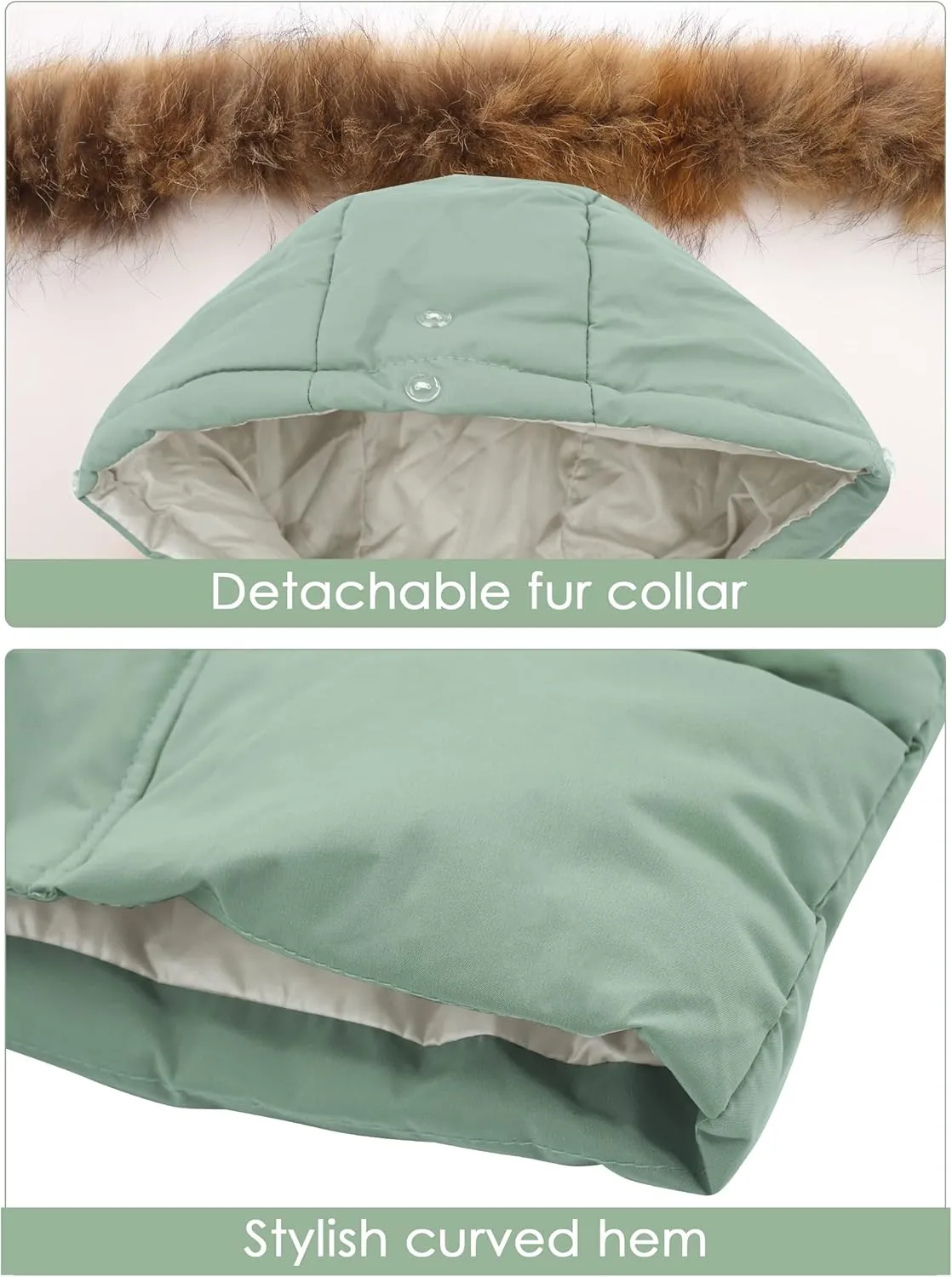Happy Cherry Kids Boys Girls Fur Hooded Coat Zip Up Winter Warm Long Down Jacket Windproof Snowsuit Outerwear