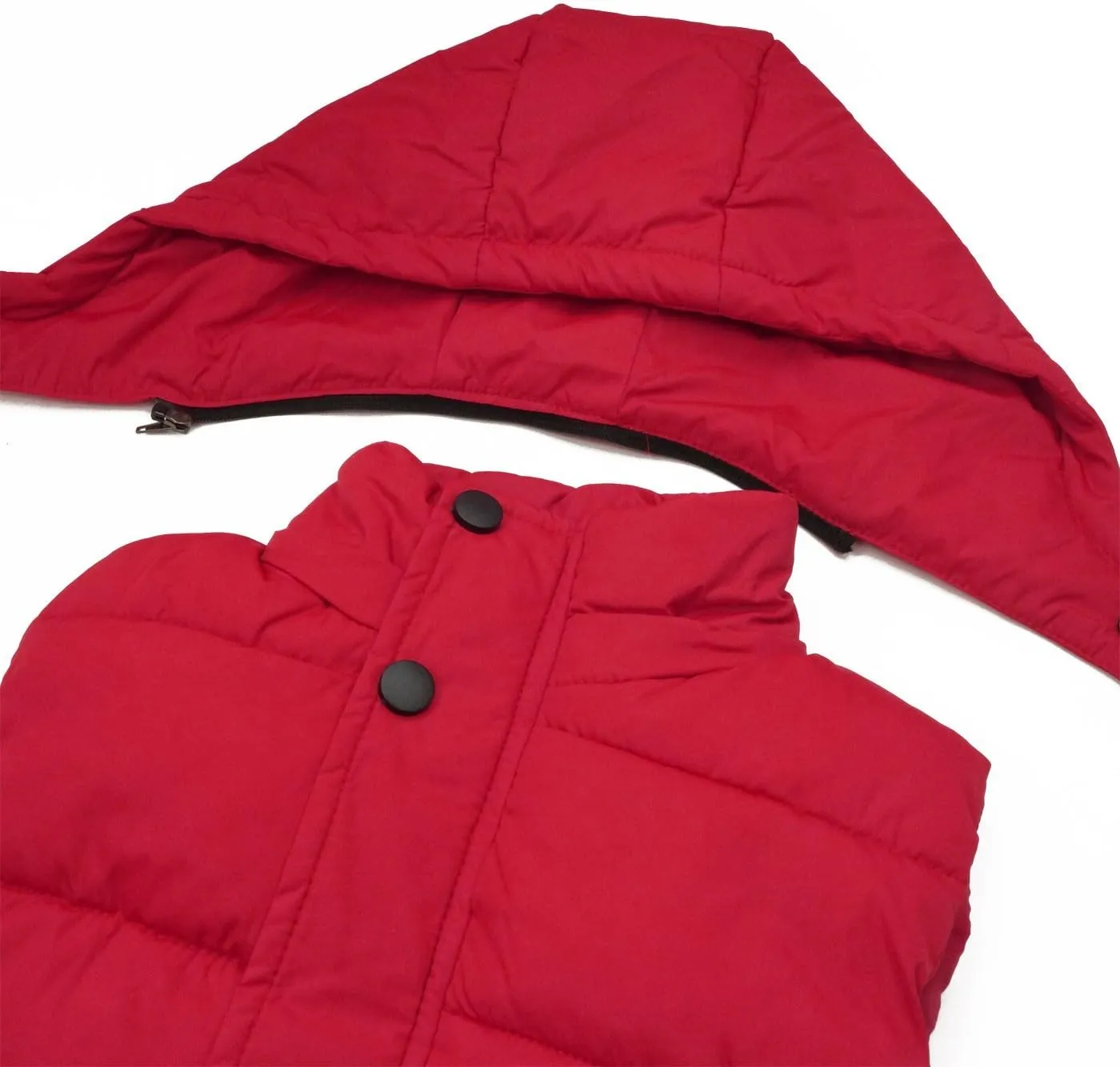 Happy Cherry Kids Padded Vest Winter Puffy Detachable Hooded Zipper Up Sleeveless Jacket 5-12T