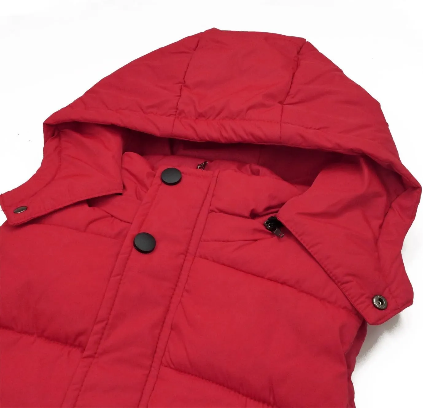 Happy Cherry Kids Padded Vest Winter Puffy Detachable Hooded Zipper Up Sleeveless Jacket 5-12T