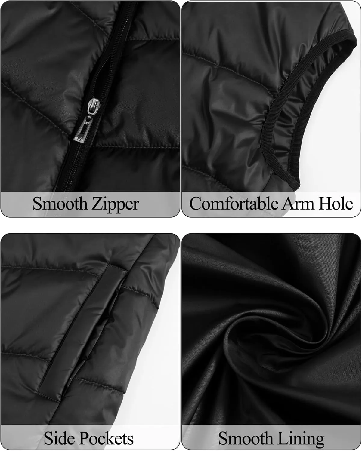 Happy Cherry Kids Puffer Hooded Vest Down Sleeveless Jacket Windproof Coat for Boys Girls 7-13 Years