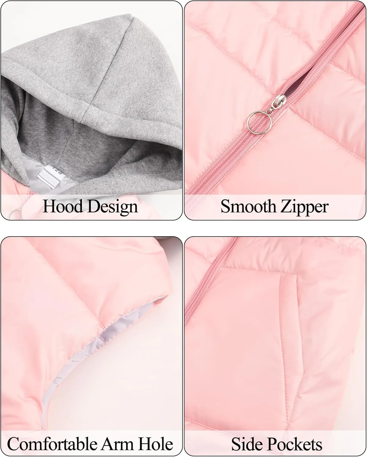 Happy Cherry Kids Puffer Hooded Vest Down Sleeveless Jacket Windproof Coat for Boys Girls 7-13 Years