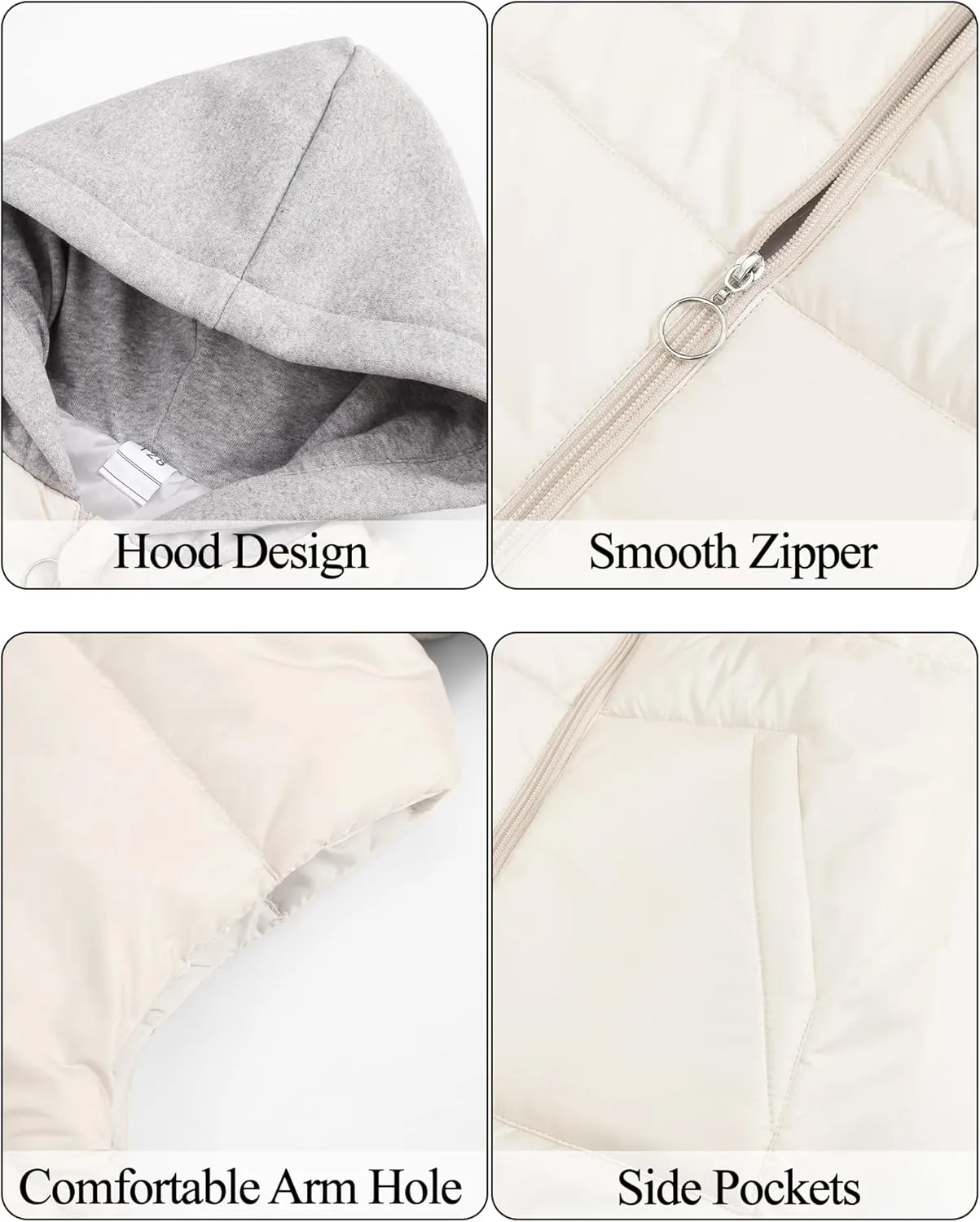 Happy Cherry Kids Puffer Hooded Vest Down Sleeveless Jacket Windproof Coat for Boys Girls 7-13 Years