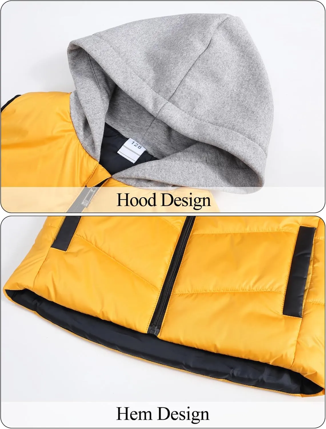 Happy Cherry Kids Puffer Hooded Vest Down Sleeveless Jacket Windproof Coat for Boys Girls 7-13 Years