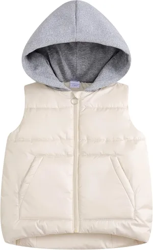 Happy Cherry Kids Puffer Hooded Vest Down Sleeveless Jacket Windproof Coat for Boys Girls 7-13 Years