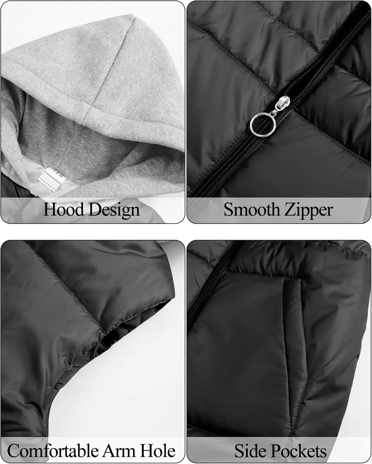 Happy Cherry Kids Puffer Hooded Vest Down Sleeveless Jacket Windproof Coat for Boys Girls 7-13 Years