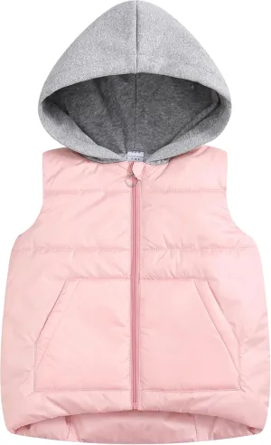Happy Cherry Kids Puffer Hooded Vest Down Sleeveless Jacket Windproof Coat for Boys Girls 7-13 Years