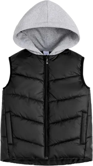 Happy Cherry Kids Puffer Hooded Vest Down Sleeveless Jacket Windproof Coat for Boys Girls 7-13 Years