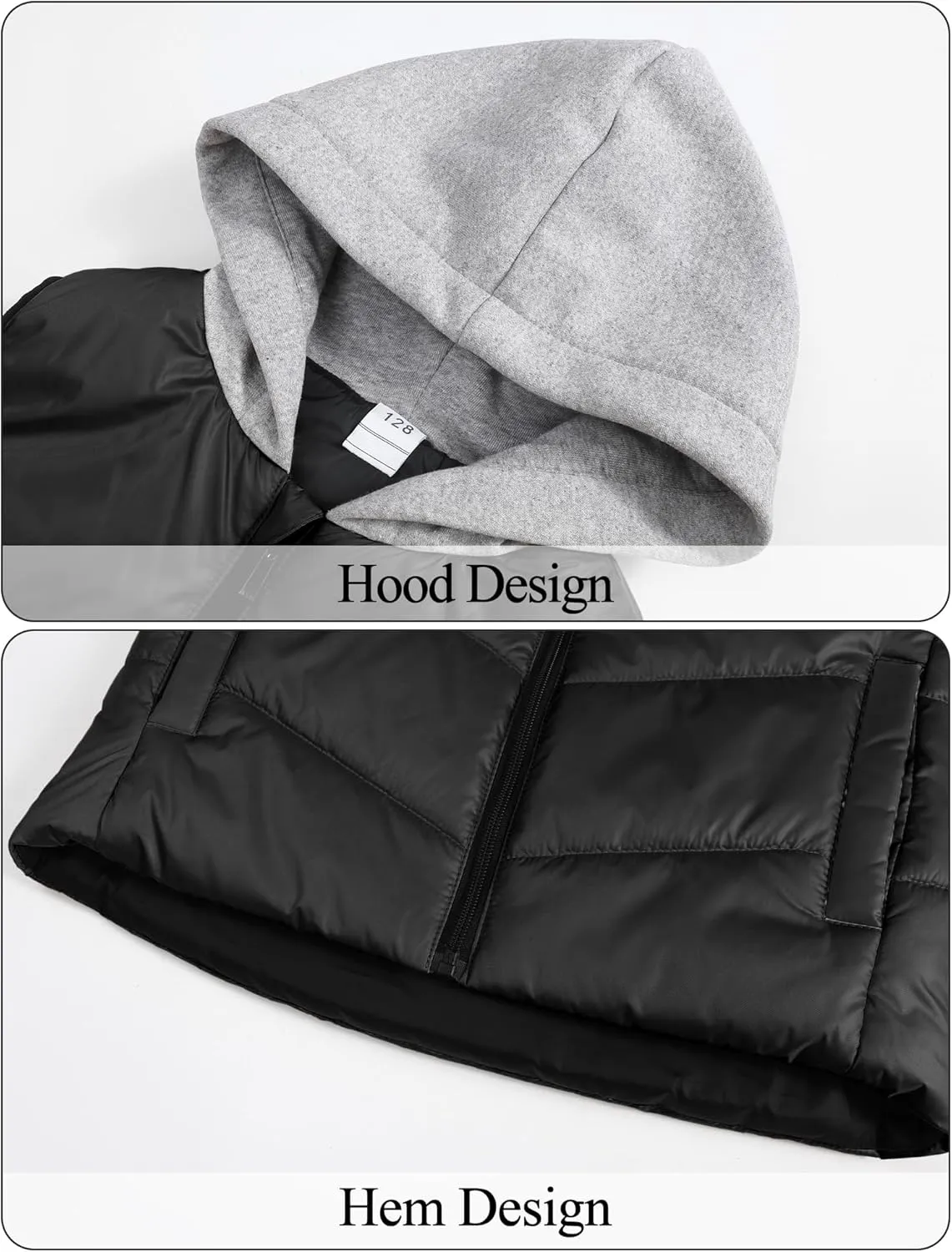 Happy Cherry Kids Puffer Hooded Vest Down Sleeveless Jacket Windproof Coat for Boys Girls 7-13 Years
