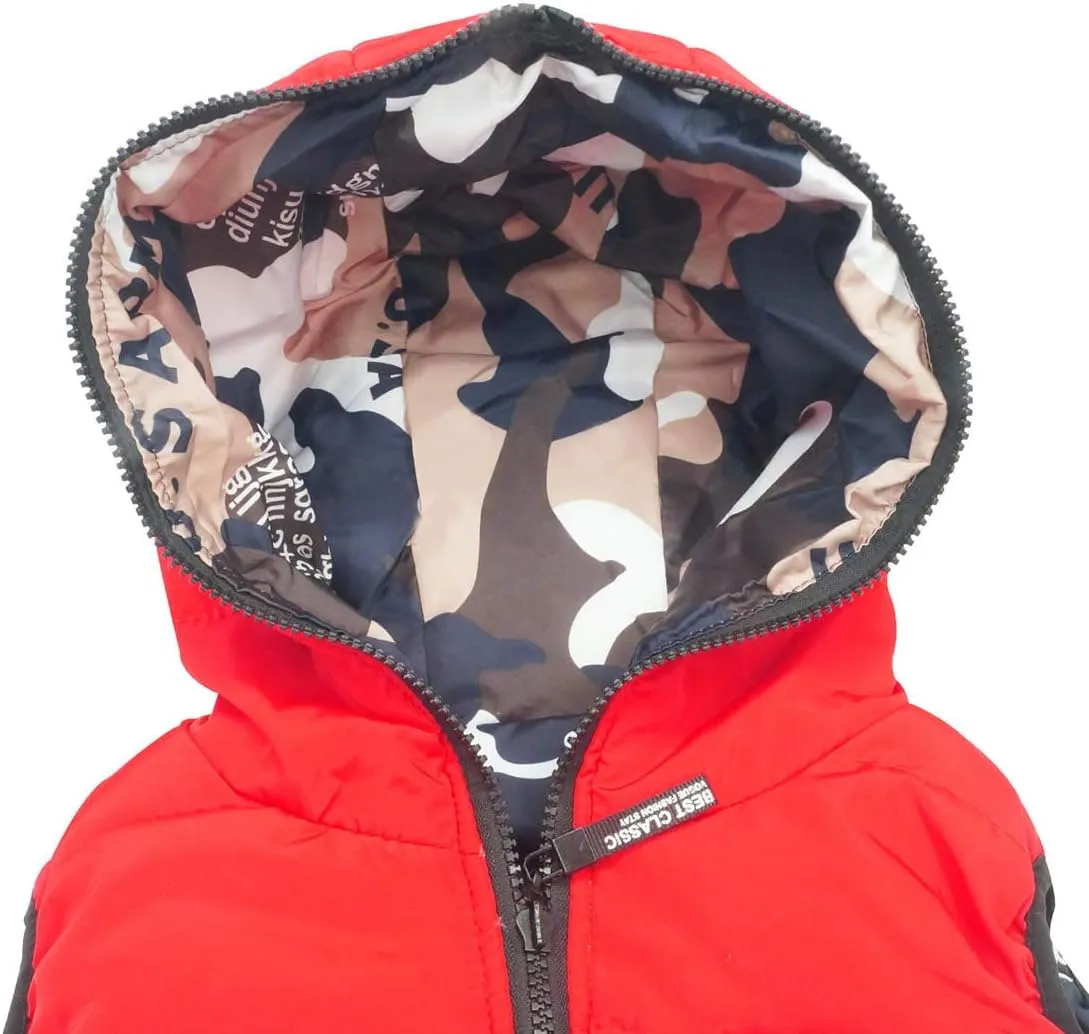 Happy Cherry Kids Winter Hooded Vest Padded Camouflage Reversible Waistcoat Sleevelss Jacket 3-12Y